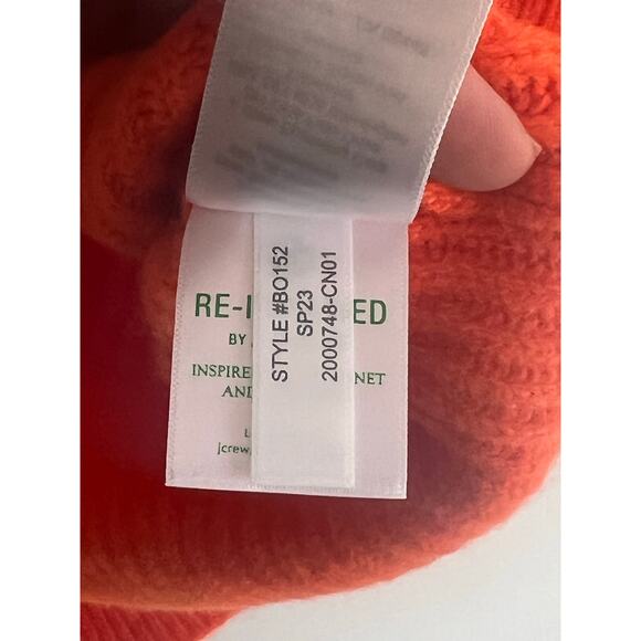 J. Crew Short Sleeve Wool-Cashmere Blend Cable-Knit Crewneck Sweater Orange - Picture 7 of 9